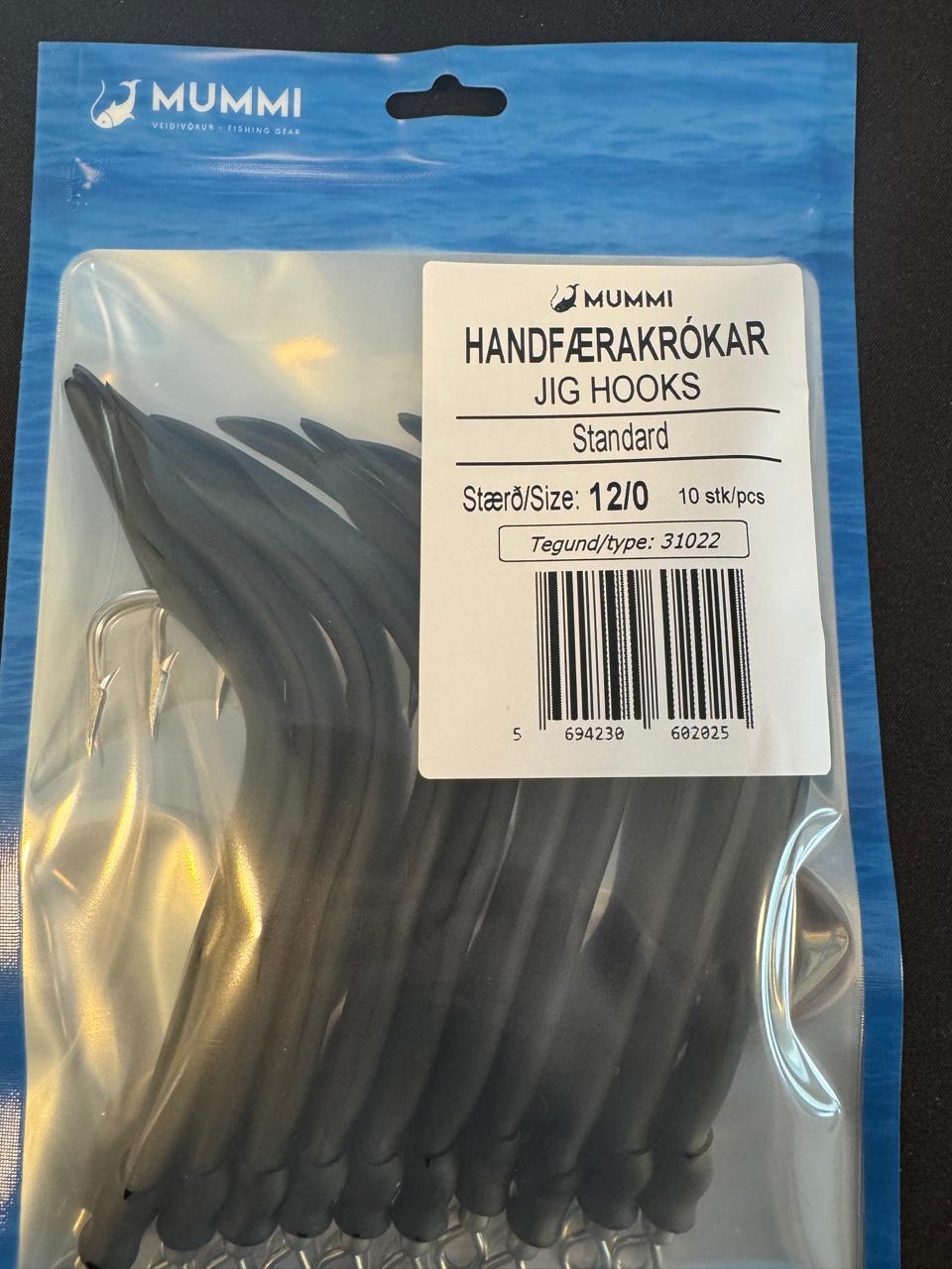 12/0 Krókar, Standard, 10 stk í pakkningu
