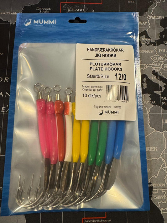 Plate Hooks – 12/0 (10 pcs) Mixed Colours