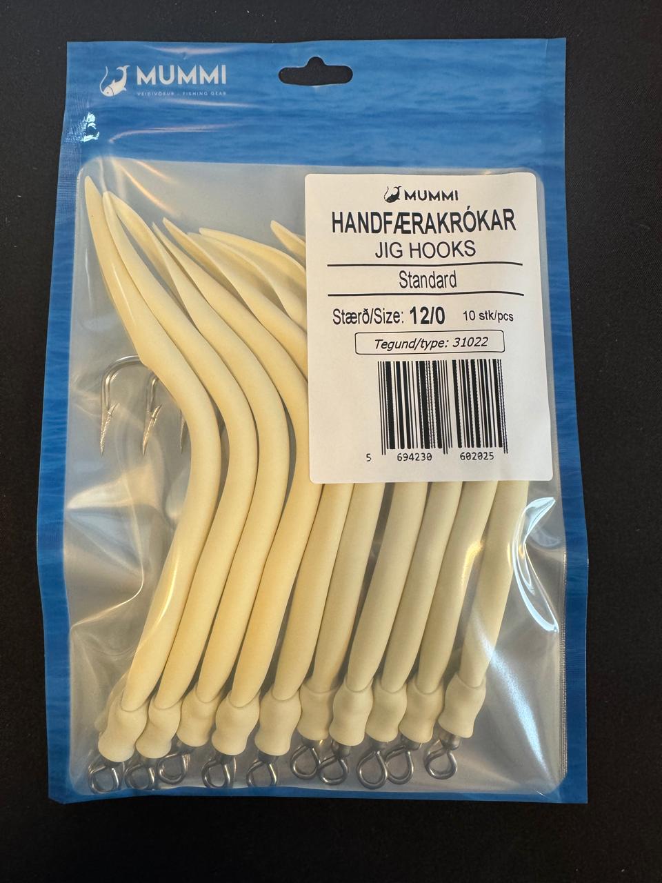 12/0 Krókar, Standard, 10 stk í pakkningu