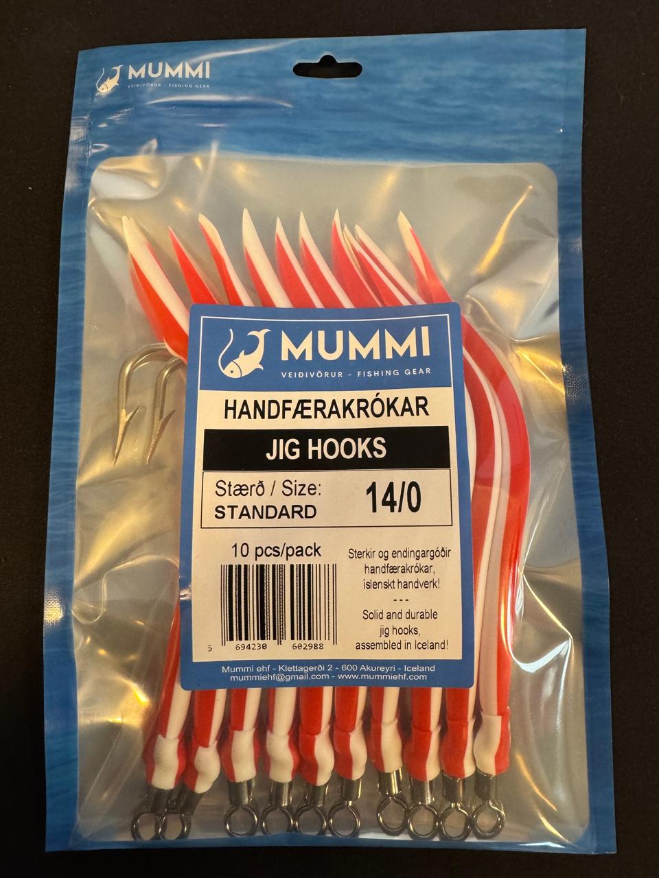 14/0 Krókar, Standard, 10 stk í pakkningu