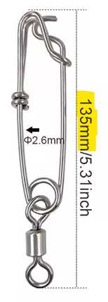 Stainless steel clip with swivel