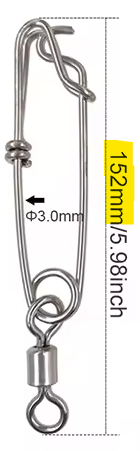 Stainless steel clip with swivel